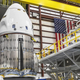 SpaceX’s Crew Dragon Endurance spacecraft in a hanger at NASA’s Kennedy Space Center in Florida.